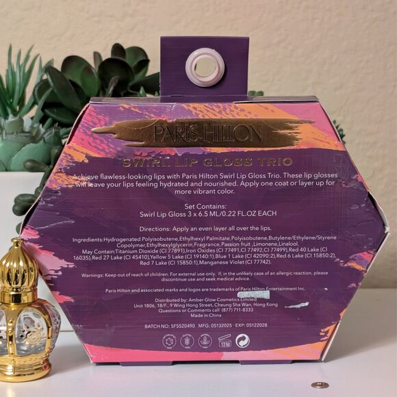 Paris Hilton Swirl & Shine Lip Gloss Trio w/ Star Charms | NEW in Box - Picture 5 of 5